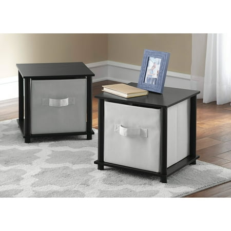 Mainstays No Tools Single Cube Storage Shelf Side Tables, Set of 2