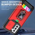 thumbnail image 4 of LAICAIW Compatible for Samsung Galaxy S21 Plus Phone Case with Screen Protector Card Holder Stand Kickstand Heavy Duty Shockproof Hybrid Rugged Drop Protective Cover for Women Men Girls 6.7 inch Red, 4 of 6