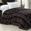 Home Soft Things Animal Print Flannel Fleece Blanket - Chocolate White Snake - Queen (90" x 90")