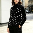 thumbnail image 4 of GUACER Womens Polka Dot Fleece Vest V Neck Cropped Loose Sleeveless Casual Jacket for Fall Winter, 4 of 5
