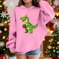 thumbnail image 2 of Lorytime Christmas Sweater for Kids Girls Boys Dinosaur Hoodies Long Sleeve Tops Drop Shoulder Cute Pullover Pink 4 Years, 2 of 4