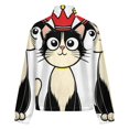 thumbnail image 6 of Jackets for Women Winter Coat Jackets Flannel Stand Collar Jacket(Cute Cat King Crown,Size:S-4XL), 6 of 7