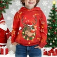 thumbnail image 4 of Byoo Toddler Boys Christmas Sweatshirts Reindeer Print Hooded Shirt for Kids Comfort Warm Xmas Sweatshirt, 4 of 5