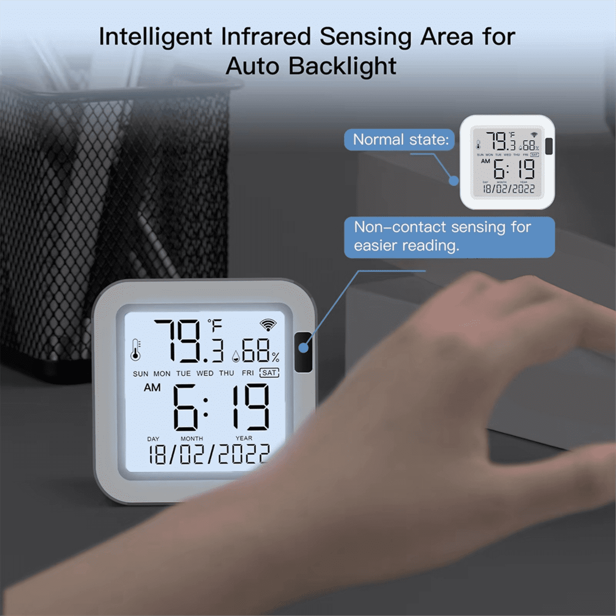 TOP! Temperature & Humidity Sensor LCD Screen Infrared Sensing Backlight Smart Tuya APP Remote Voice
