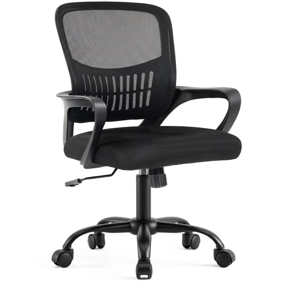 Casabay Breathable Mesh Office Chair, Ergonomic Swivel Desk Chair with Adjustable Height & Tilt, Black