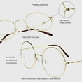 thumbnail image 4 of LifeArt Blue Light Blocking Glasses, Anti Eyestrain, Computer Reading Glasses, Gaming Glasses, TV Glasses for Women Men, Stylish Unisex Alloy Round Frame (Golden Steel, +1.50 Magnification), 4 of 7