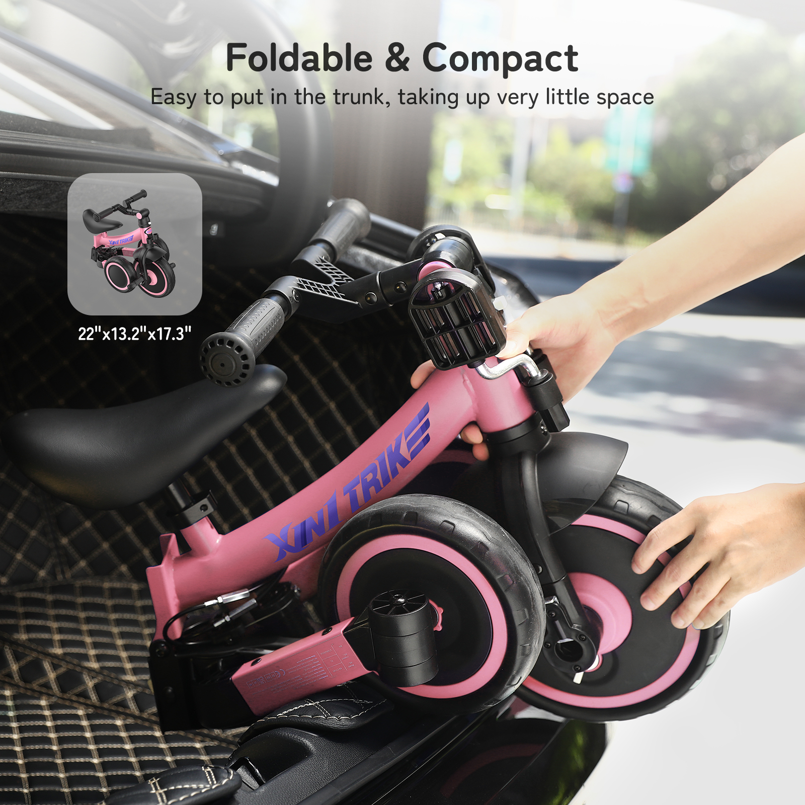 Besrey Toddler Tricycle with Push Handle, Pink photo 4