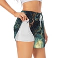thumbnail image 3 of Lsque Enchanted Forest Skull Path Printed Women's Running Shorts with Liner Pockets,Elastic Quick Dry Workout Athletic Gym Yoga Shorts,Womens High Waist Shorts-X-Large, 3 of 9