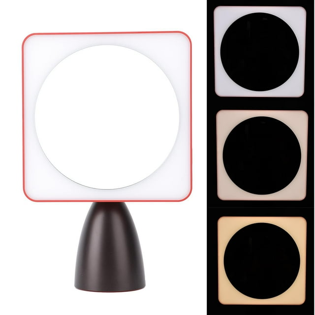 Espejo de maquillaje con luces, 3 de color temperatura de Ángulo Ajustable de Ángulo Mirror de escritorio LED Portátil de Rotación de Espejo de Maquillaje para viajar en el