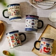 thumbnail image 4 of Flower Mug Ceramic 14oz, Dishwasher & Microwave Safe, Snow Ink Plum, 4 of 9