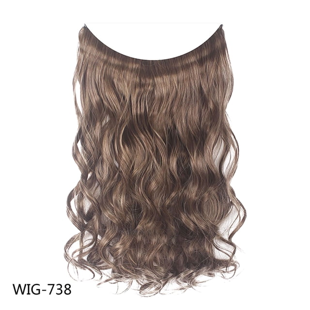 mtvxesu Curly Hair Long Wig Fishing Line High Temperature Wire Hair Extension Piece Sale