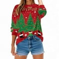 thumbnail image 6 of Women and Men Christmas Tops Christmas Tree Sweaters Printed Knit Shirts Fleece Thicken Sweatshirt Merry Christmas Pullover Christmas Couple Outfits, 6 of 9