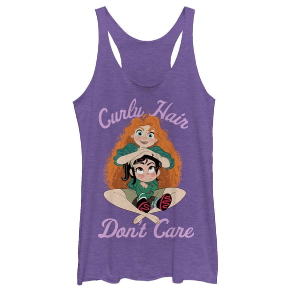 Women's Ralph Breaks the Internet Merida Hair  Racerback Tank Top Purple Heather X Large