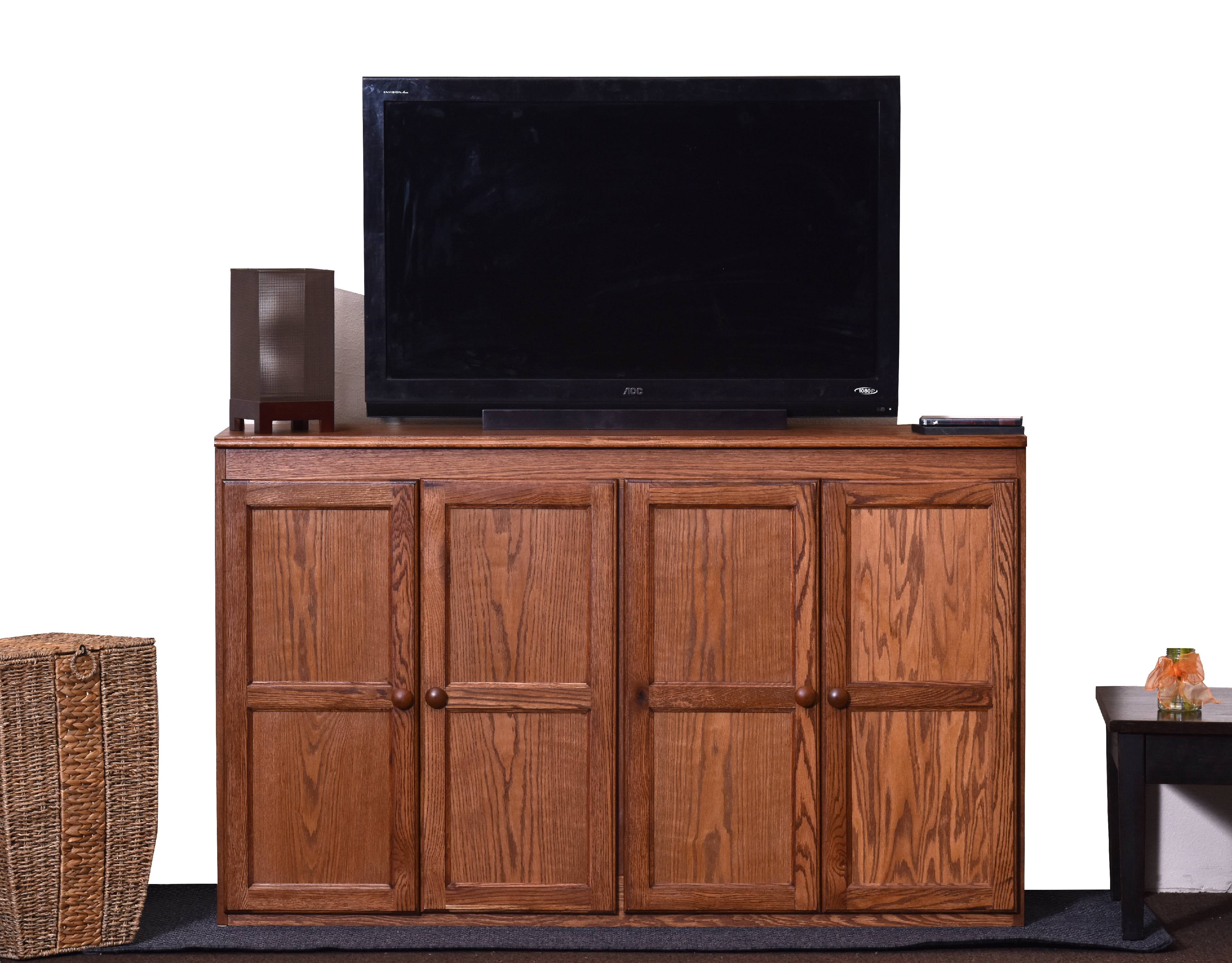Concepts in Wood 60 inch Storage Console TV Stand/Dining Buffet Oak