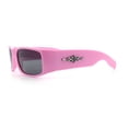 thumbnail image 6 of Mens Mad Dog Narrow Rectangle 90s Street Gangster Shade Sunglasses Pink - Black, 6 of 8