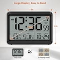 thumbnail image 3 of Atomic Digital Wall Clock Battery Operated, Self-Setting, Large Display with Temperature, Date, Day of The Week, Silent Wall Mount Digital Clock, 4 Time Zones, DST, 3 of 7
