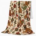 thumbnail image 2 of Festive Boxer Dogs Among Gifts And Greenery, Soft Flannel Blanket with Traditional Christmas Illustration Print, Housewarming Gift and Home Decor for Bedroom and Living Room, 2 of 7