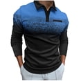 thumbnail image 2 of Blczomt Dress Golf Polo Casual Long Sleeve Blue Polos Collared Button Mens Clothes Trendy, 2 of 6