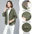 thumbnail image 4 of Women Corduroy Jacket - Fall Spring Patch Pockets Hooded Loose Colorblock Elastic Cuffs And Hem Streetwear Office And Leisure Coat, 4 of 8