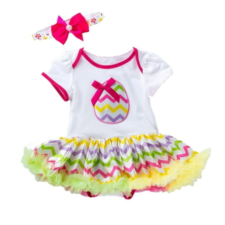 

Girl s Clothes Happy Easter Egg Puffy Short Sleeve Skirt Set With Hair Accessories 0 To 24 Months 8 Girls Outfits