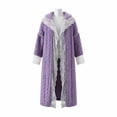 thumbnail image 3 of Hrsba Fleece Womens Robe Lace Trim Fashion Soft Long Robe, 3 of 7