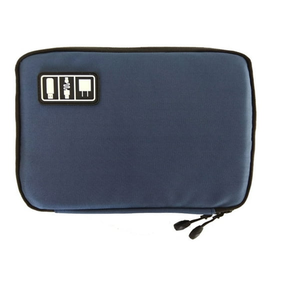 Qarigey Nuevo Cable de datos para teléfono móvil, de auriculares, Estuche de transporte, bolsa de almacenamiento impermeable de viaje, bolsa Envolturas para manijas de equipaje azul marino Qarigey BB6864-06