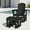 Black W/Ottoman, variant on SERWALL Outdoor Glider Chair, HDPE Wood-Like Patio Glider Rocker All-Weather Porch Glider Gray