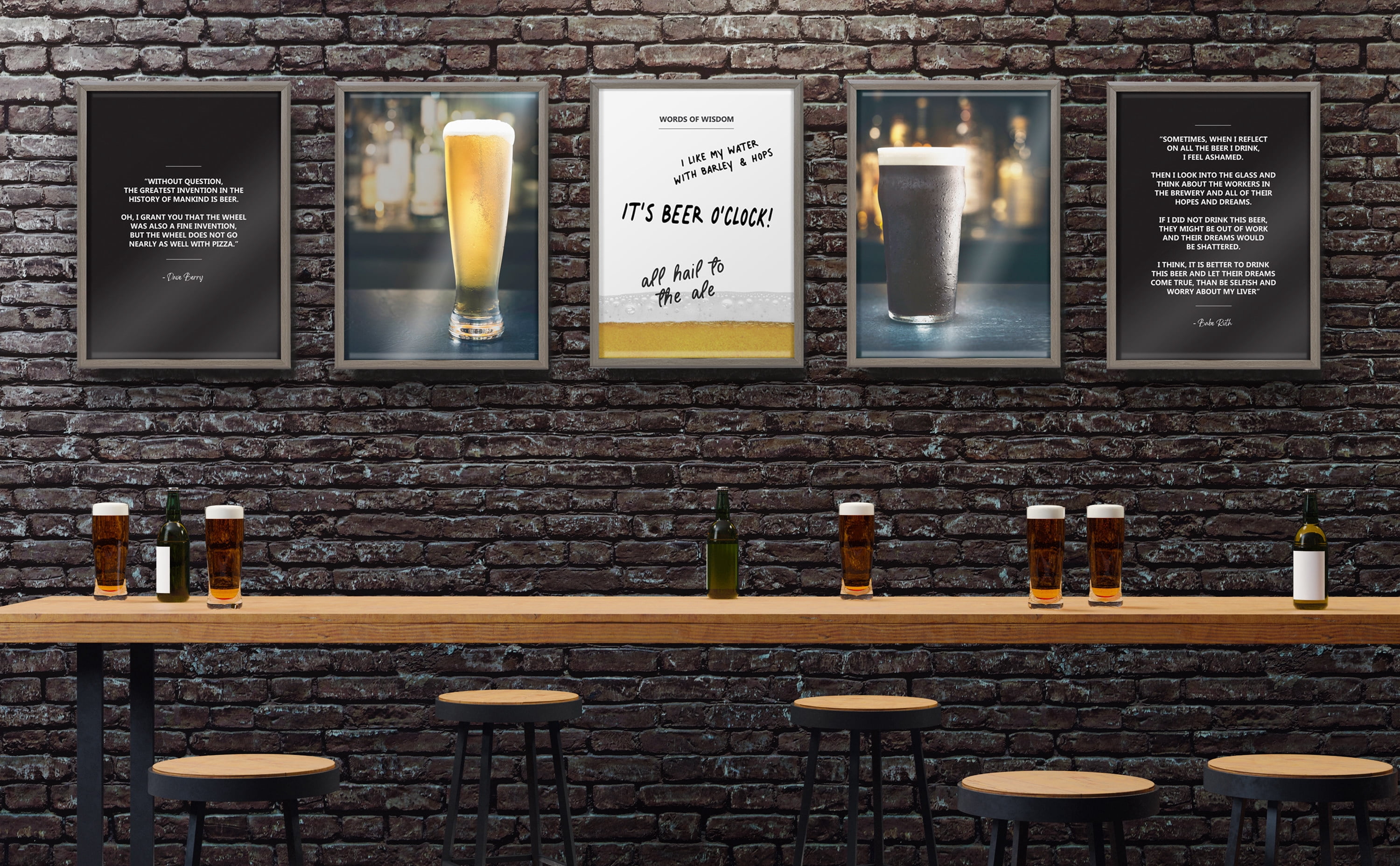 Kate and Laurel Blake Stout Framed Printed Glass Wall Art by Emiko and Mark Franzen of F2Images, 18x24 Gray, Decorative Beer Art for Wall
