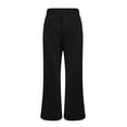 thumbnail image 7 of WTOBBY Women's Fashion Loose Drawstring Waist Solid Color Cargo Pants, Elastic Band Flare Leg Joggers Casual Comfortable Athletic Wear for Women,Black L, 7 of 7