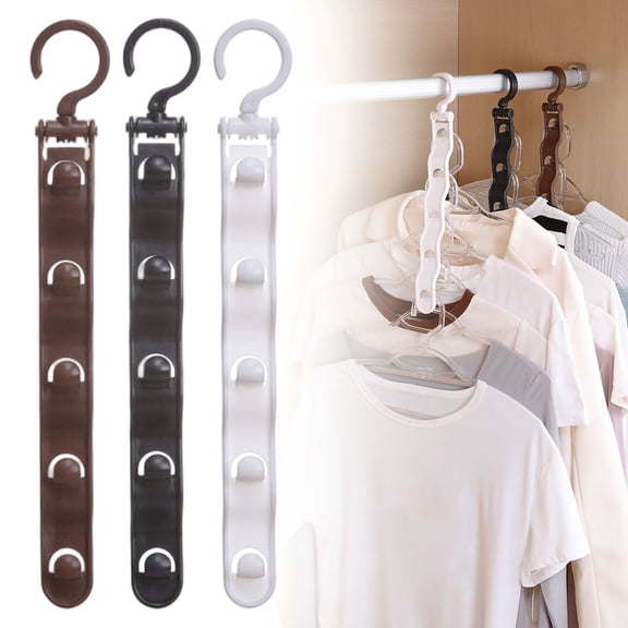 3Pcs Space Saving Hangers,360° Rotating Hooks, Magic Cascading Hanger Organizer with 5 Slots, Closet Organizers and Storage for Clothes, College Dorm Room Essentials