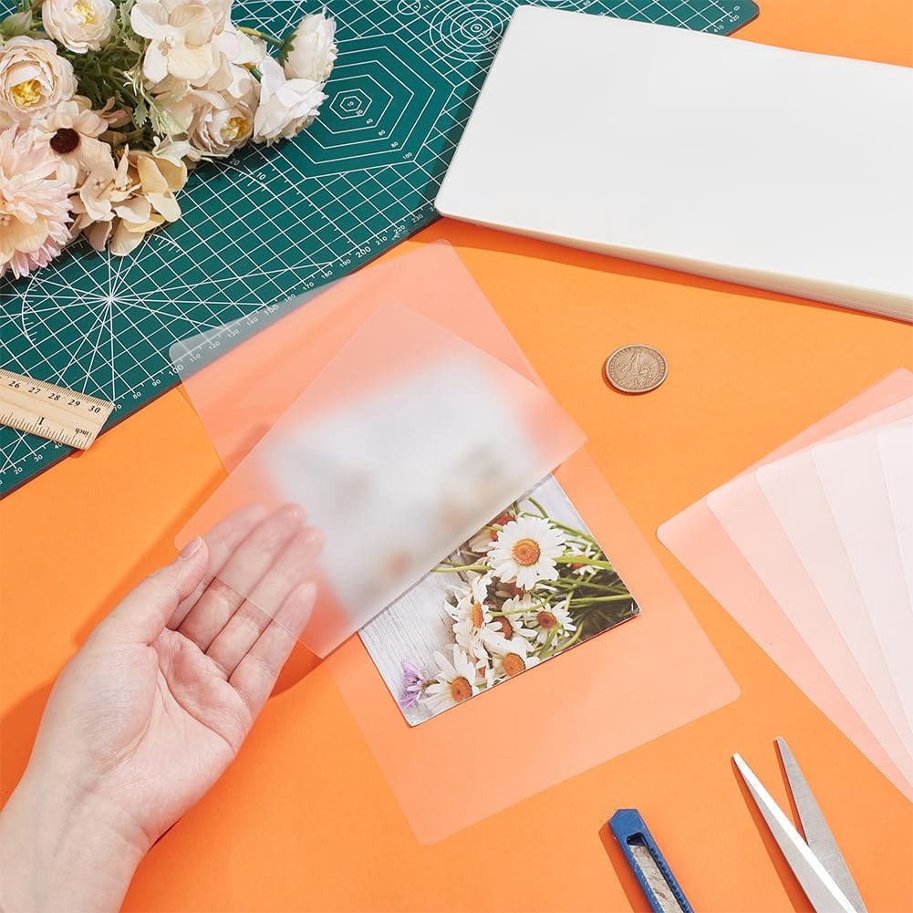 1set 100Pcs Plastic Laminating Pouches Thermal Laminating Sheets Photo Protecting Sheets for Photos and Notes 10.43x5.28x0.004 inch Clear