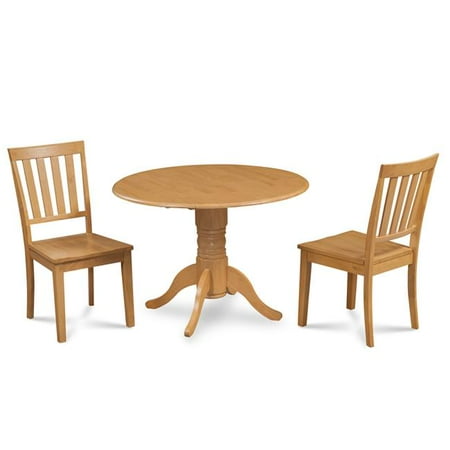 Oak Furniture Columbia Md M&D Furniture BUMO3-OAK-W Burlington 3 Piece small kitchen table set-kitchen table and 2 dining chairs in Oak finish ()