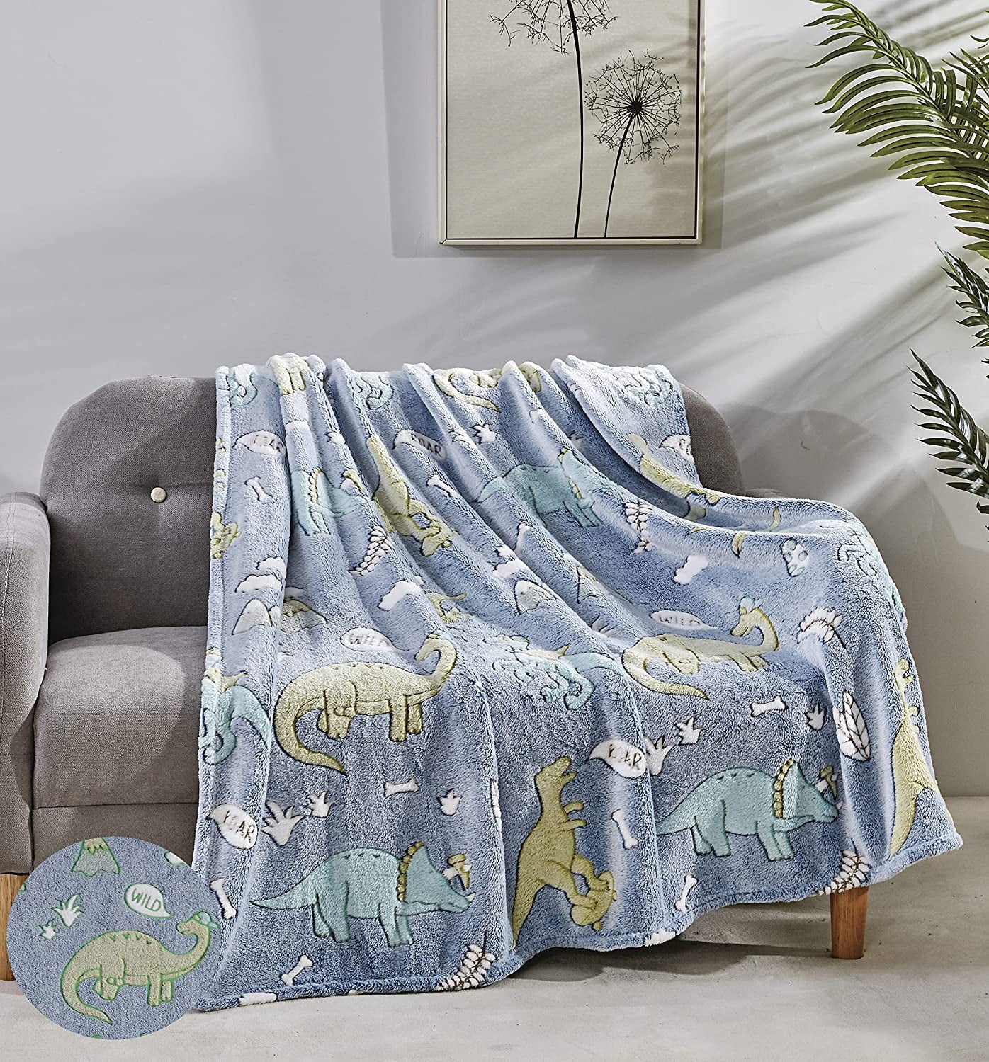 "Manta de lanzamiento impresa que brilla en la oscuridad suave decoración de felpa difusa para niños adolescentes 50""x60""" - Imagen 4 de 24
