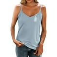 thumbnail image 6 of WTXUE Camisole Tops Sleeveless Tops Spaghetti Strap Summer Innerwear Slimming And Shaping Basic Thin Casual Top for Women V Neck Cotton Tank Top Camisole Tops for Women Built In Bra Light Blue L, 6 of 7