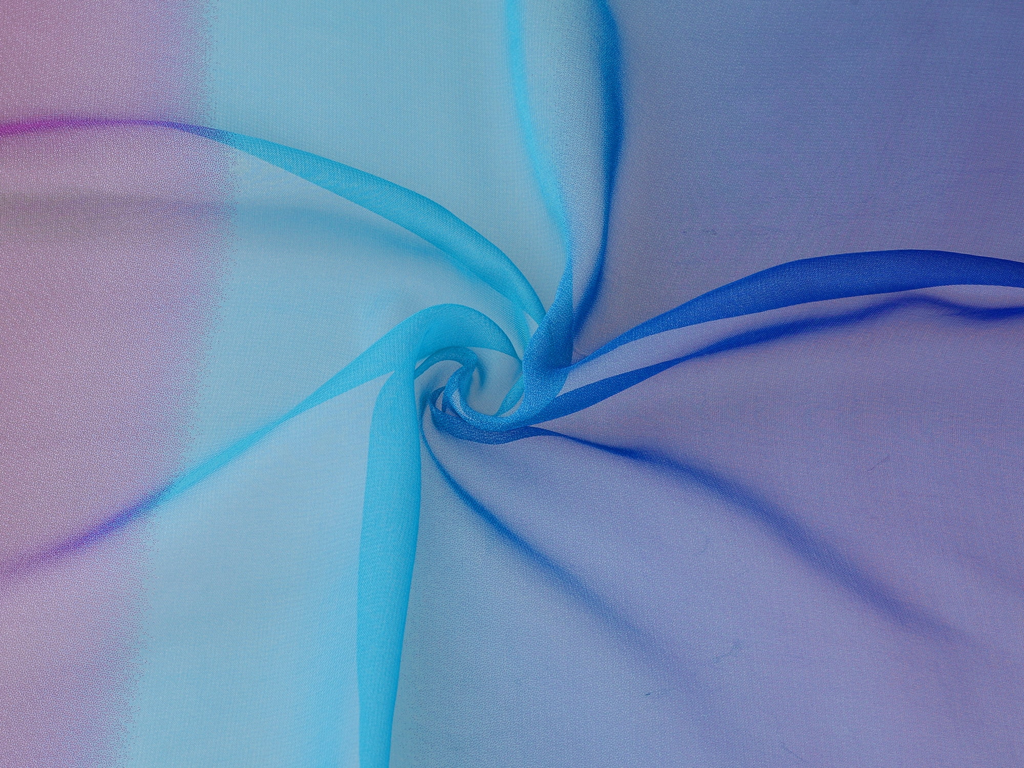 Unique Bargains Long Chiffon Lightweight Scarf Gradient Color Scarves Spring Summer for Women Royal Blue / Green 63"x19.6"