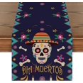 thumbnail image 1 of Mesa de esqueleto de 13 x 72 pulgadas, mesa de cocina decorada para el día de la muerte para reuniones familiares en interiores y exteriores, 1 of 5