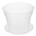 thumbnail image 1 of 1 Set of Transparent Flowerpot with Tray Featuring Practical Design for Orchids in Home Decoration and Gardening 14.4X10.4cm Durable Plastic, 1 of 5