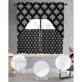 thumbnail image 2 of Black Boho Geometric Swag Curtains for Living Room/Bedroom Windows, Retro Simple Ethnic Abstract Motifs Kitchen Curtains and Valances Set 36 Inch Length, Light Filtering Swags Valance Curtain Panels, 2 of 5
