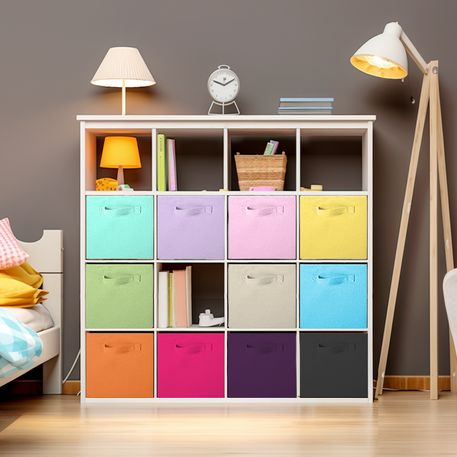 YOYTOO 6-Pack Foldable Cube Storage Bins, 11", Multicolor photo 7