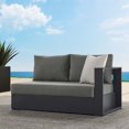 thumbnail image 2 of Modular Lounge Loveseat Sofa, Grey Gray, Aluminum Metal, Outdoor Patio Balcony Cafe Bistro Garden Hospitality Restaurant, Modern Contemporary HB36551, 2 of 9