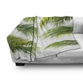 thumbnail image 3 of Palm Leaf Soft Flannel Fleece Throw Blanket, Vivid Palm Leaves Growth Jungle Foliage Summer Forest Botany, Cozy Plush for Indoor and Outdoor Use, 60" x 80", Green Lime Green White, by Ambesonne, 3 of 6