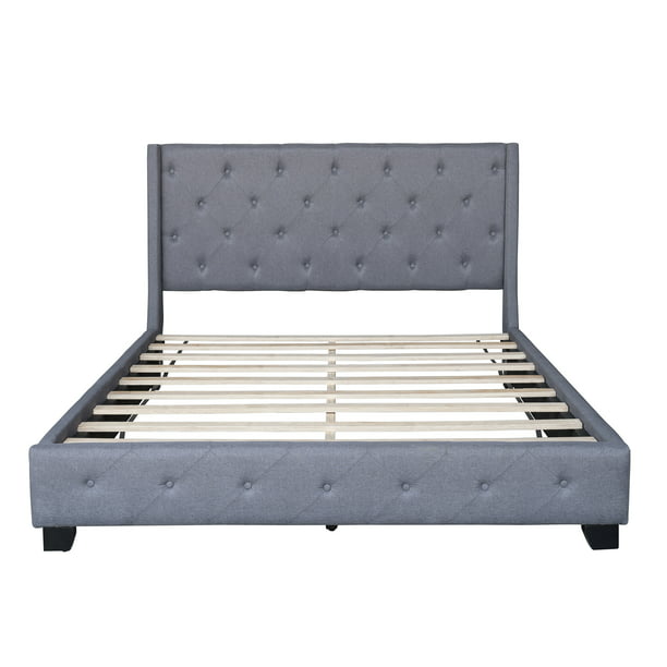 Queen Size Platform Bed With Headboard, How To Hide Bed Frame Legs