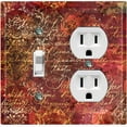 thumbnail image 1 of Metal Light Switch Plate Outlet Cover (Red Wallpaper Letter Damask LET002), 1 of 13