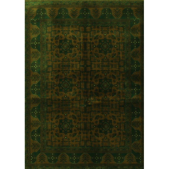 Ahgly Company Indoor Rectangle Persian Green Traditional Area Rugs, 6' x 9'