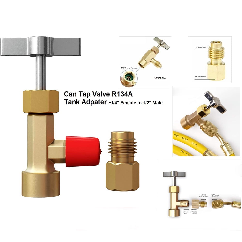 Dispenser Refrigerant Can Tap 1//4 AC Brass Gold Tool HVAC High Quality