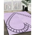 thumbnail image 3 of Ahgly Company Machine Washable Indoor Round Transitional Orchid Purple Area Rugs, 4' Round, 3 of 7