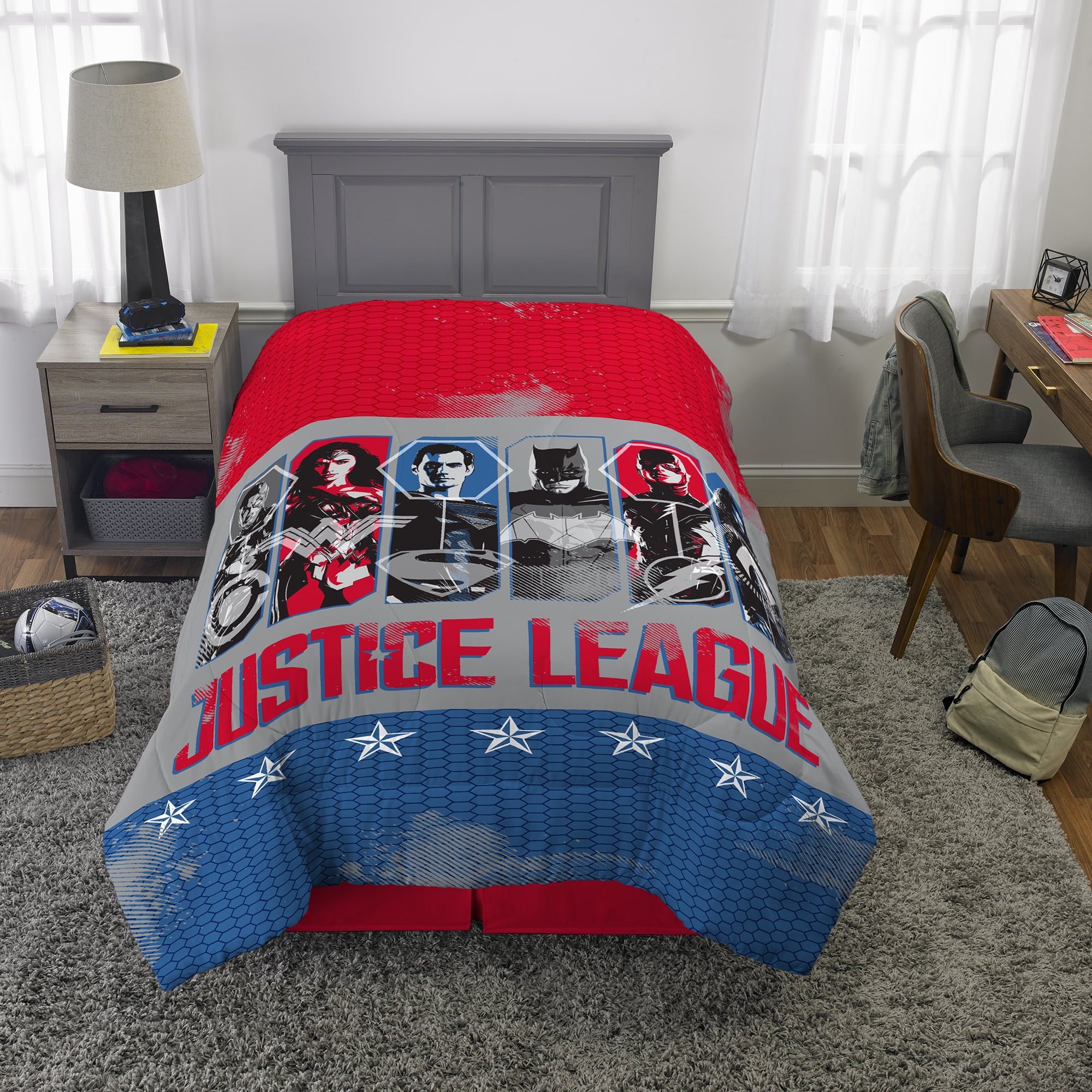 DC Comics Justice League 2Pc Comforter and Sham Set, Kids Bedding