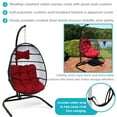thumbnail image 2 of Sunnydaze Balançoire de Patio Extérieure en Résine Osier Julia avec Panier Suspendu, Chaise Oeuf, Coussins, Appuie-Tête et Support en Acier - Rouge - Ensemble 3 Pcs, 2 of 7