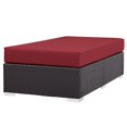thumbnail image 2 of Modway Convene Rectangle Fabric Rattan Patio Ottoman in Espresso/Red, 2 of 4