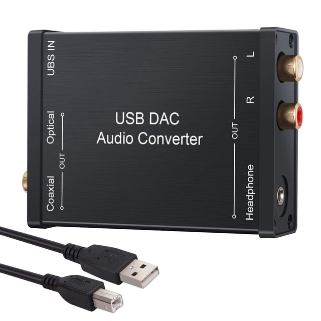 USB a SPDIF Coaxial RCA y Convertidor de Conector de Auriculares de 3,5 Mm USB DAC Adaptador de Audio óPtico USB DAC PCM para Windows Mac